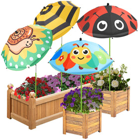 Axcoix plant umbrella with animal prints provides shade for potted plants and adds playful decor.
