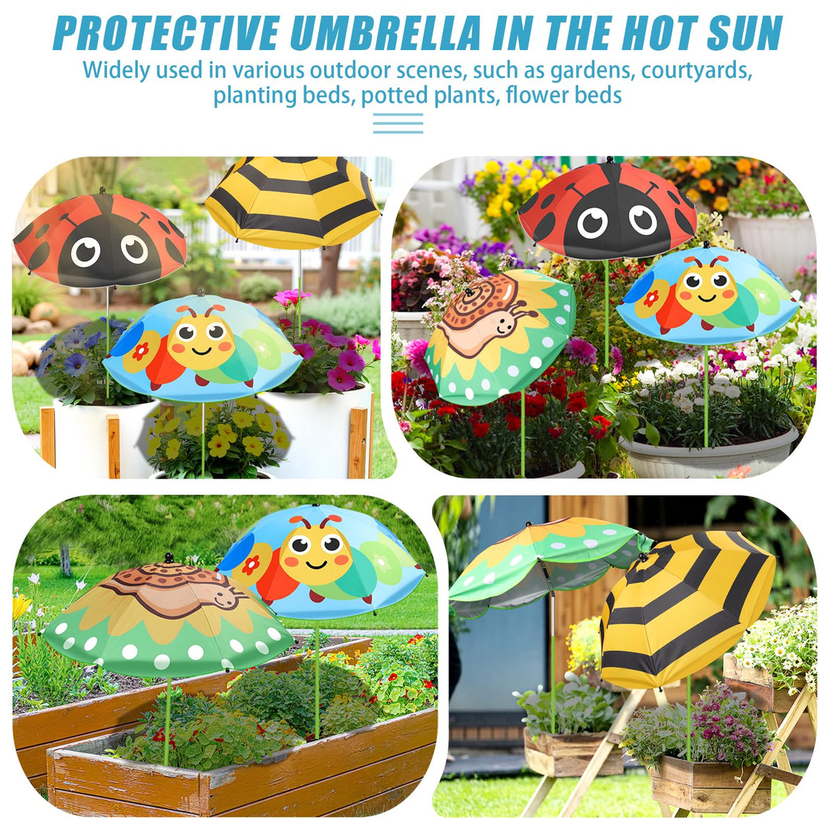 Axcoix easy, tool-free installation plant umbrella ships ready to assemble.
