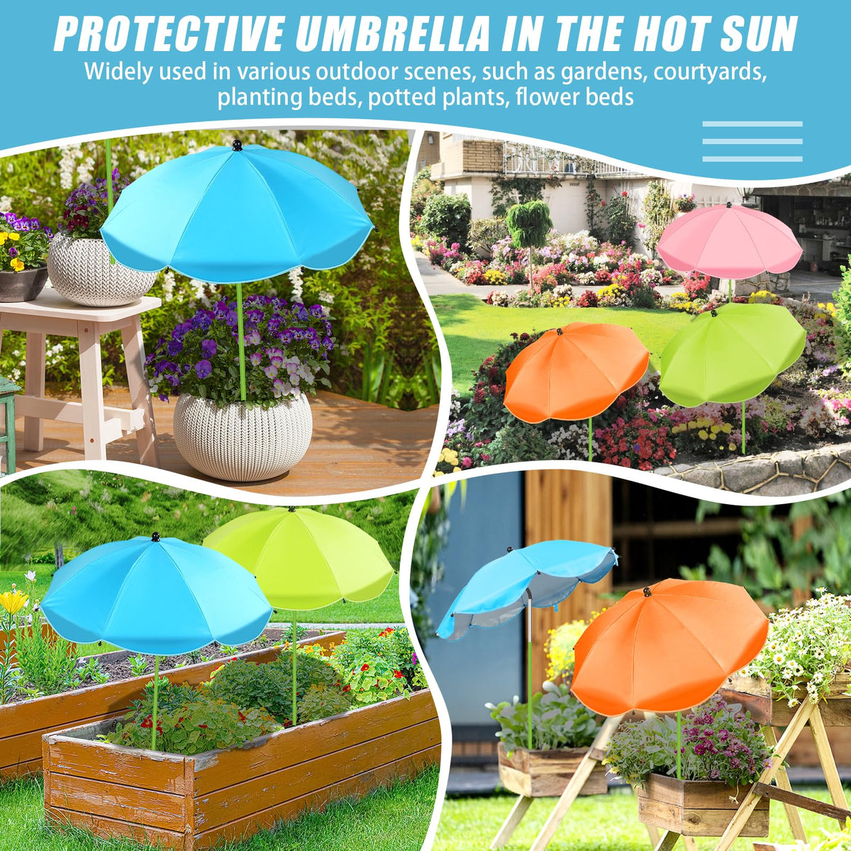 Axcoix plant umbrella flower design adds color to outdoor decor.
