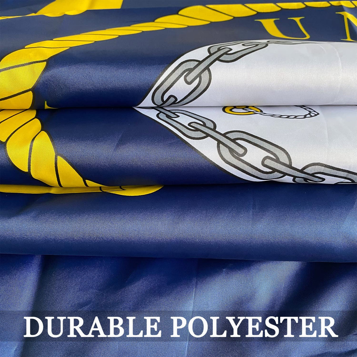 AXJBW flag with four-row stitching reinforces end durability in wind.