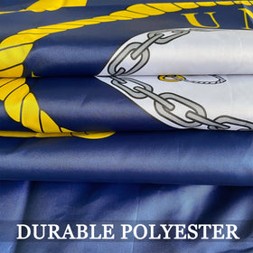 AXJBW flag with four-row stitching reinforces end durability in wind.
