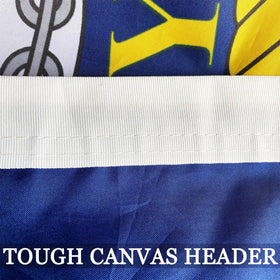 AXJBW navy emblem flag suitable for indoor displays when needed.