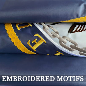 AXJBW flag with brass grommets ready for outdoor mounting
