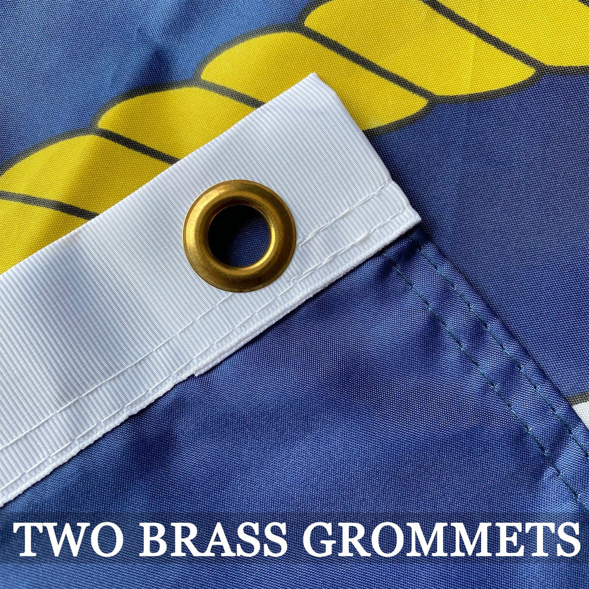 AXJBW navy flag with brass grommets facilitates easy, secure mounting.