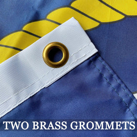 AXJBW navy flag with brass grommets facilitates easy, secure mounting.