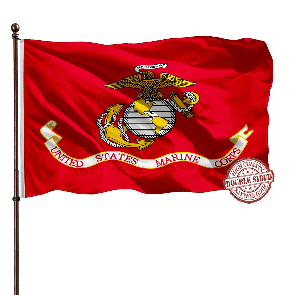 AXJBW USMC flag double-sided 3x5 ft readable from both sides for outdoor display