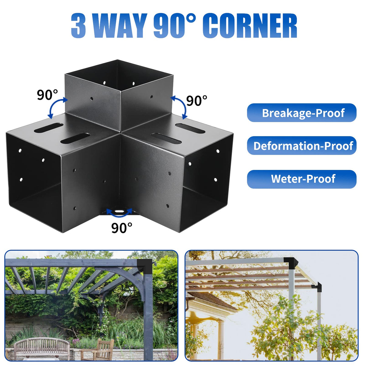 AXWHYS bracket kit including hardware shown for easy DIY pergola projects.
