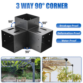 AXWHYS bracket kit including hardware shown for easy DIY pergola projects.