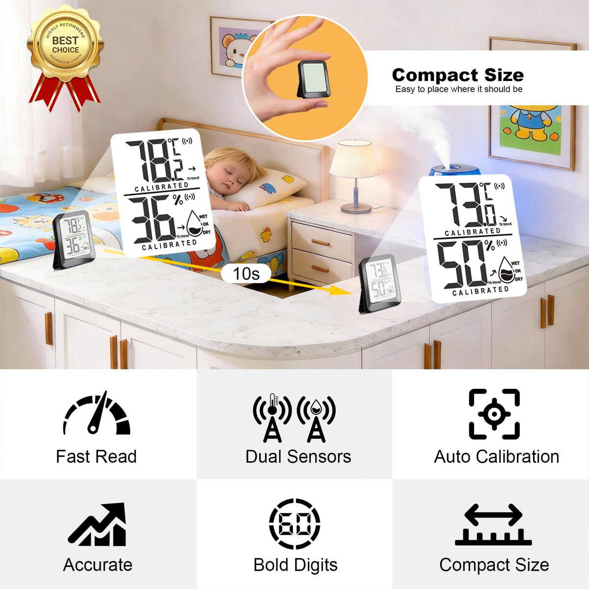 AyayaBoss automatic calibration after power-on ensures reliable indoor readings