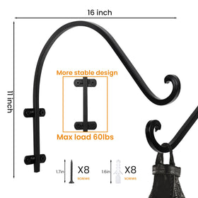AYAYGD black iron plant hangers, durable wall mounts for garden decor.