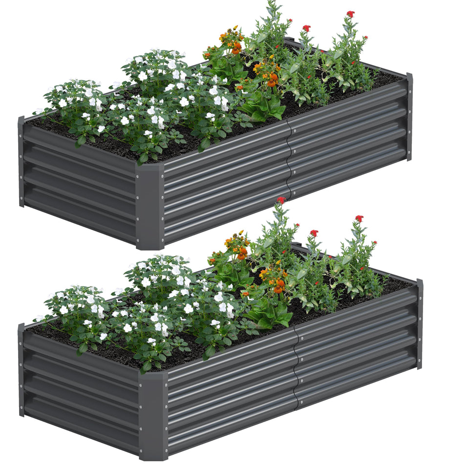 Ayen Guard galvanized raised bed two-piece box, easy setup for beginners.