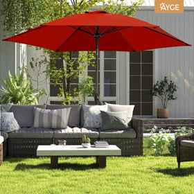 Ayge 7.5ft backyard scene showing easy maintenance and shade