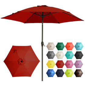 Ayge 7.5ft umbrella top view shows UV-resistant canopy providing shade for outdoor gatherings
