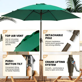 Ayge 7.5ft umbrella crank operation demonstrates easy height adjustment