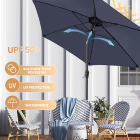 Ayge 7.5ft patio umbrella crank operation for quick setup.