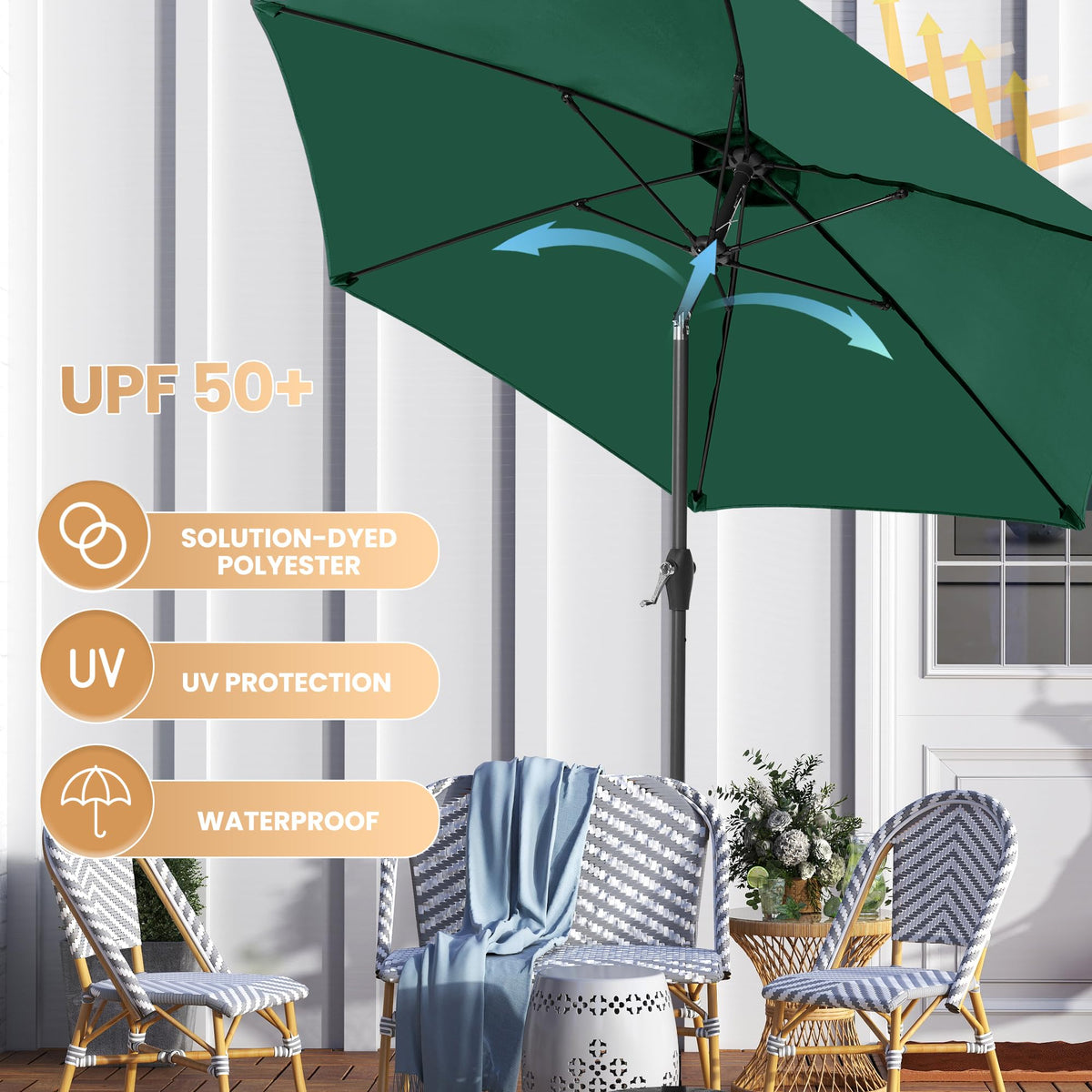 Ayge 7.5ft umbrella tilt angle for customizable shade