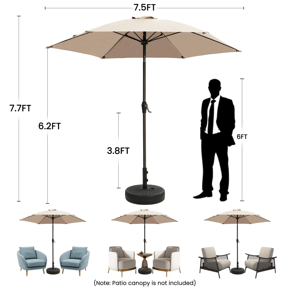 Ayge base not included; pair with a 50 lb base for stability