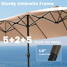 Ayge easy-crank operation enables quick setup and reliable shade