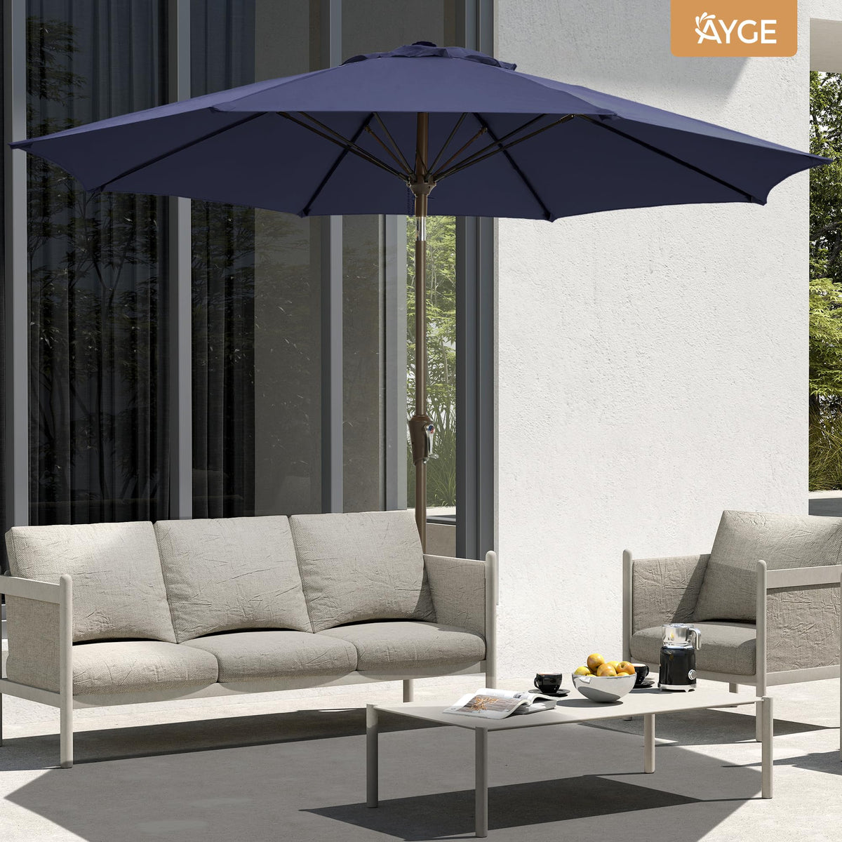 Ayge fiberglass ribs provide sturdy wind resistance while keeping the canopy flexible.