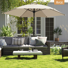 Ayge patio setup shown on a deck, ideal for shade and comfort