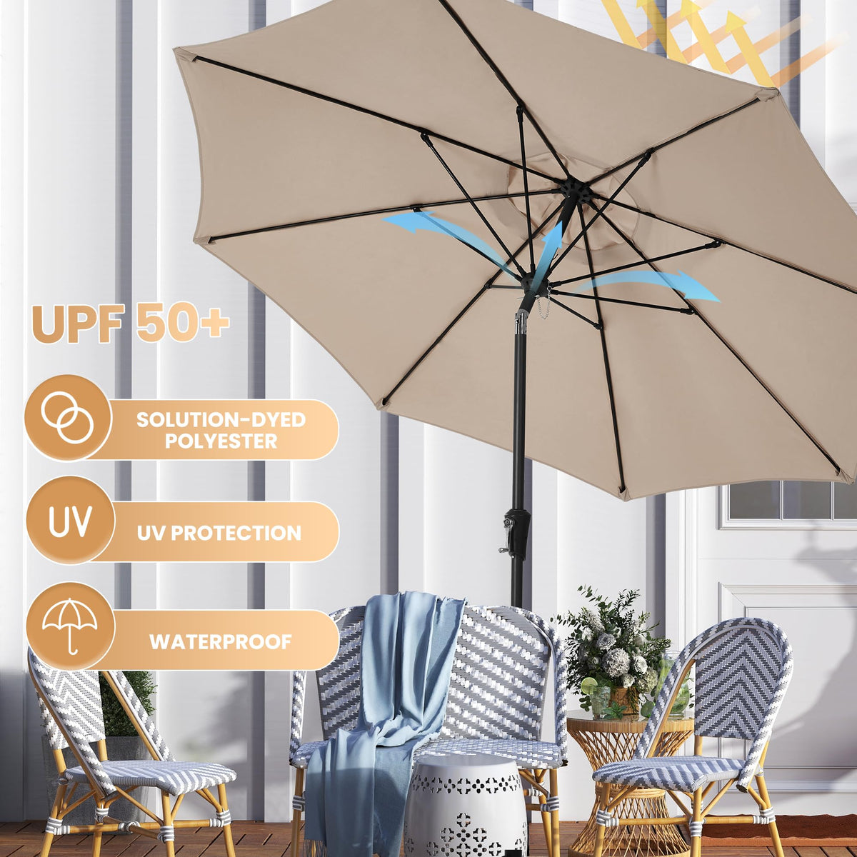 Ayge 9FT umbrella windproof design for breezy outdoor days.