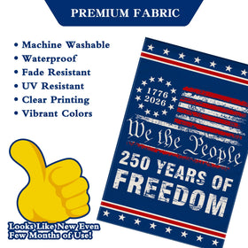 12x18 inch flag shown on a garden pole for easy setup.