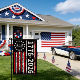 Aymolas 250th anniversary flag detailed-stitching highlighting robust construction.