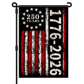 Aymolas 250th anniversary flag front view with double-sided patriotic design for yard display.