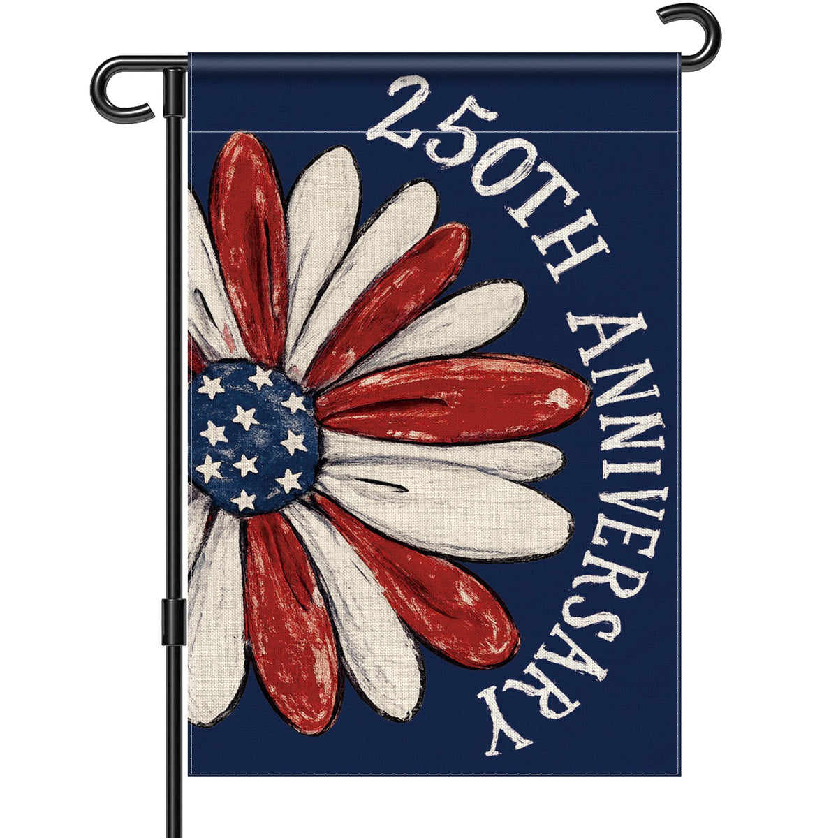Aymolas 250th Anniversary flag front view for a vibrant garden display.