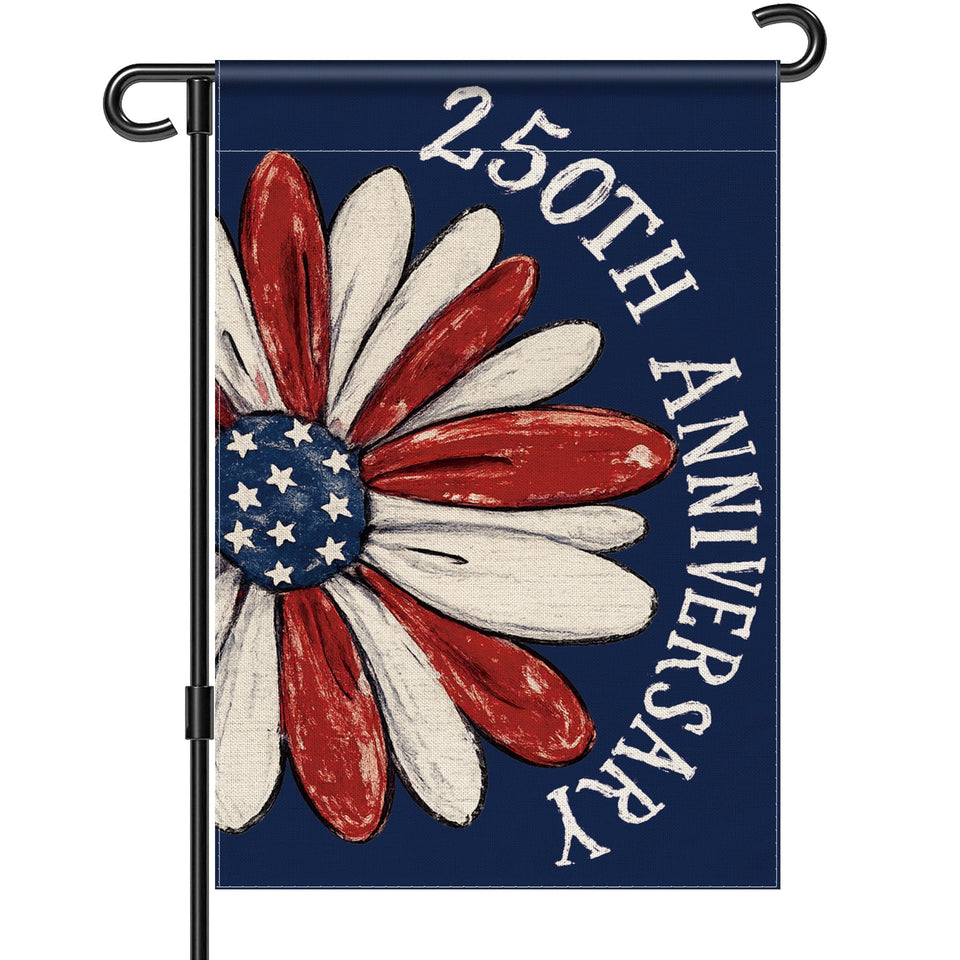Aymolas 250th Anniversary flag front view for a vibrant garden display.