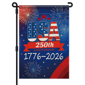 Aymolas 250th anniversary flag front view, double-sided display for outdoor use.