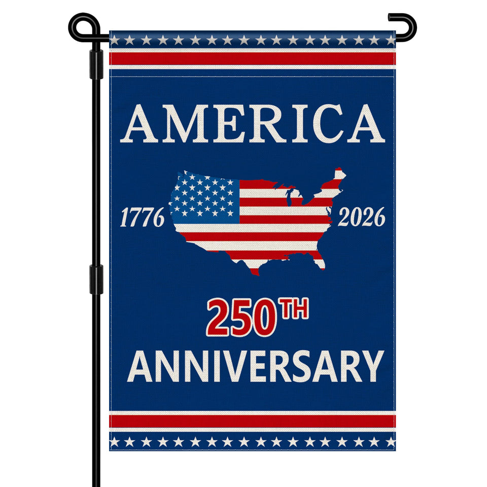 Aymolas 250th anniversary flag front view with vibrant colors for outdoor display