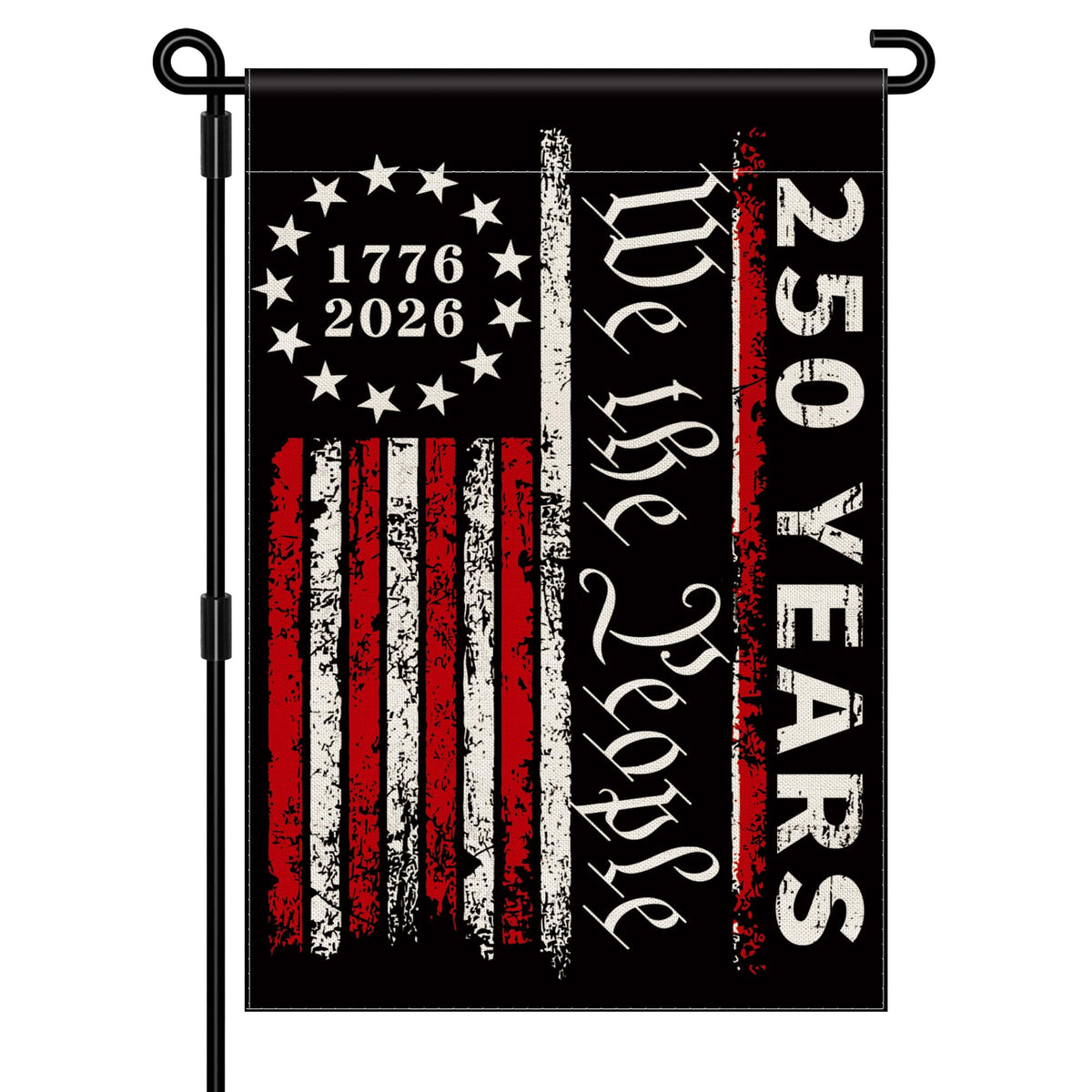 Aymolas 250th anniversary flag front view for garden display enhances curb appeal