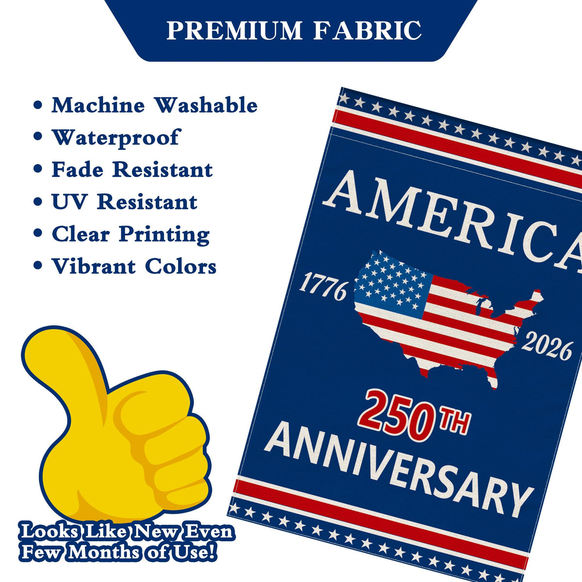 Aymolas 250th anniversary flag garden display enhancing yard decor