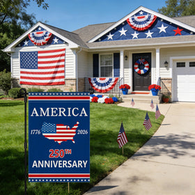 Aymolas 250th anniversary flag on porch or balcony display