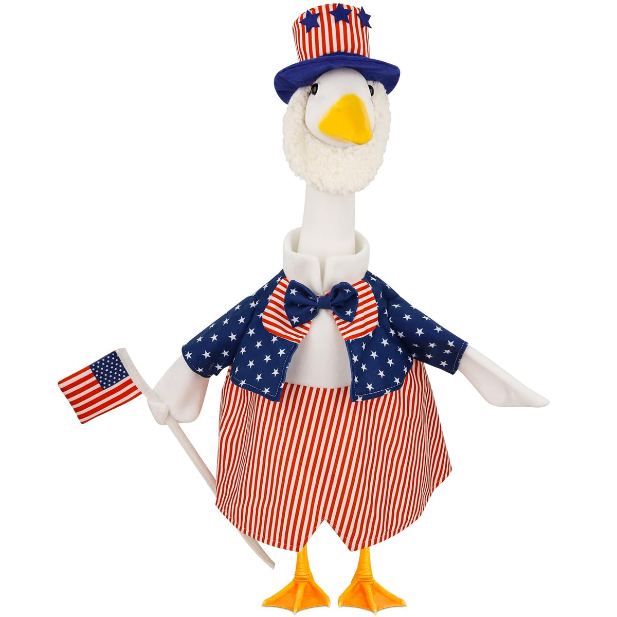 Aymolas 4th of July goose outfit shirt with flag for festive lawn display