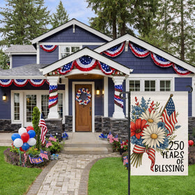 Aymolas Blessing USA flag close-up on weather-resistant polyester