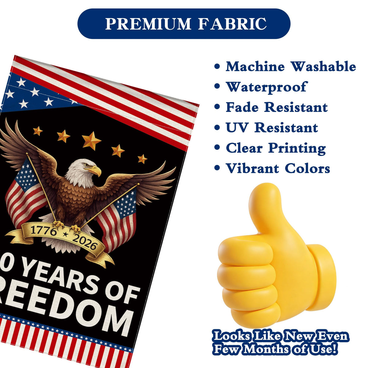 Aymolas durable flag with double stitching supports long-lasting outdoor display.