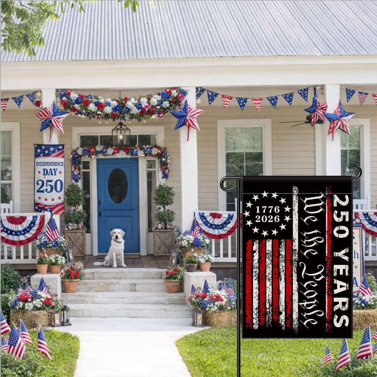 Aymolas easy-care outdoor flag stays vibrant after washes