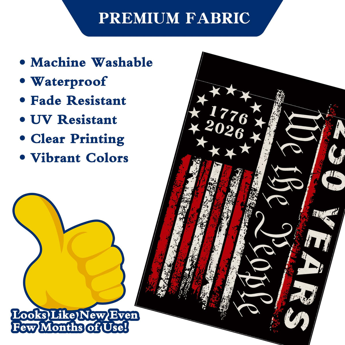 Aymolas machine-washable flag easy to clean after outdoor wear