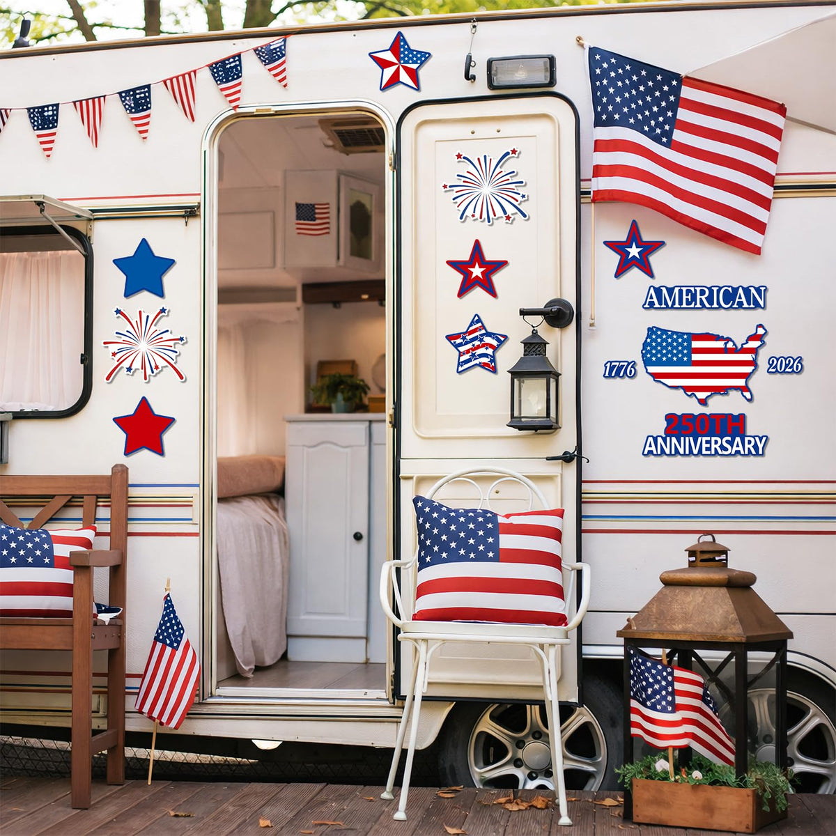 AyMolas stars and fireworks magnet ideal for patriotic door decor.