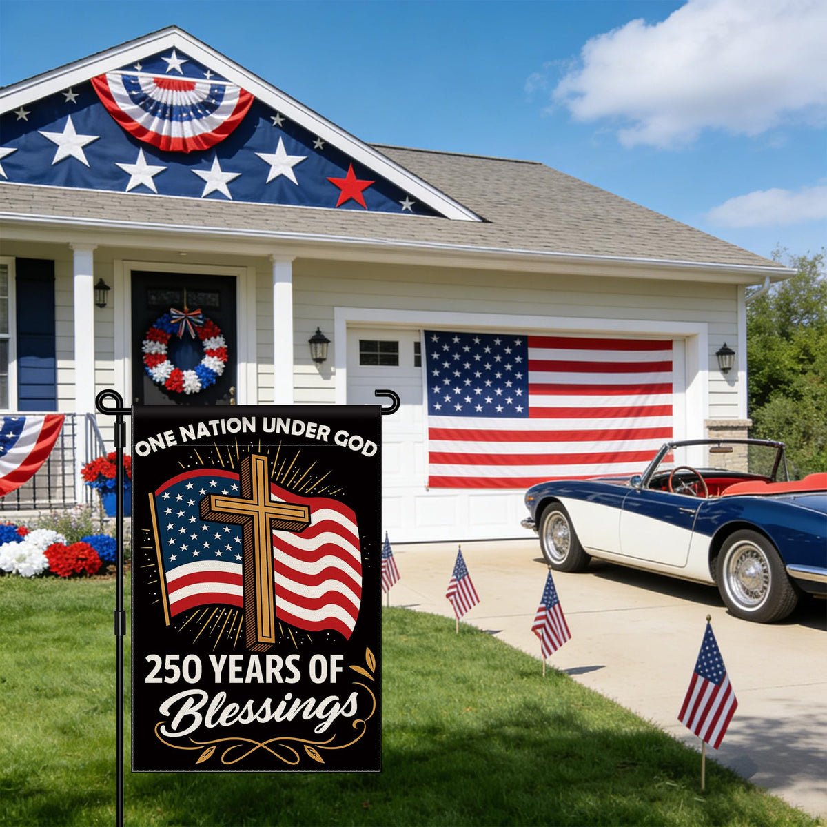 Aymolas USA flag patriotic banner 1776-2026 for outdoors