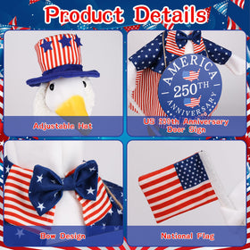 Aymolas vibrant red, white, blue design on goose outfit