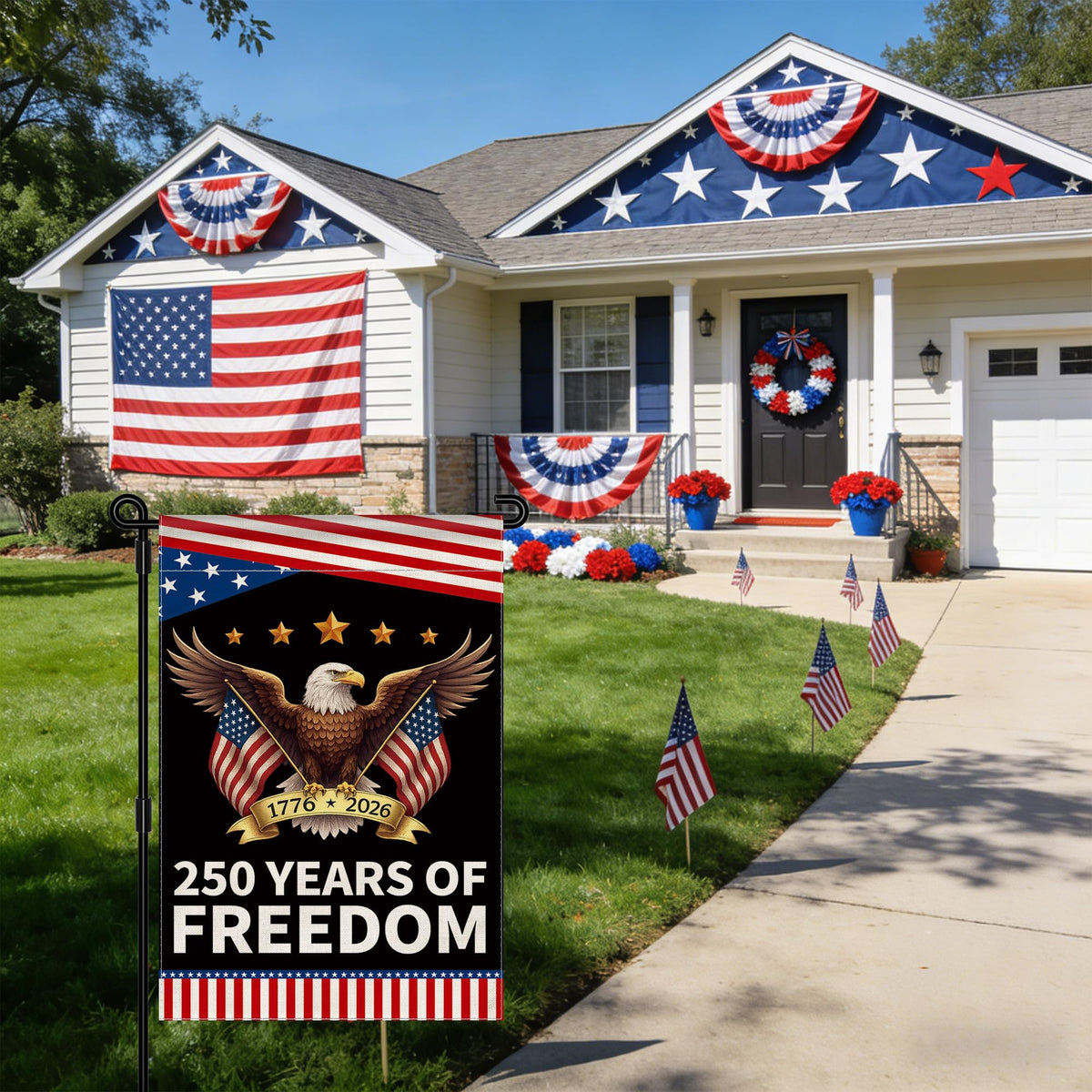 Aymolas weatherproof garden flag for year-round outdoor use and UV resistance.