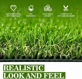 AYOHA artificial turf with dense thatch resembles real grass