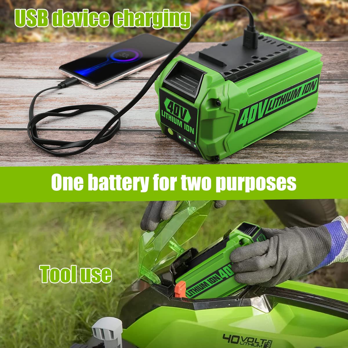 Compact AYTXTG battery pack design with clear labeling.