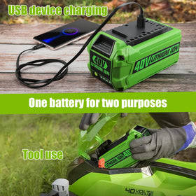 Compact AYTXTG battery pack design with clear labeling.