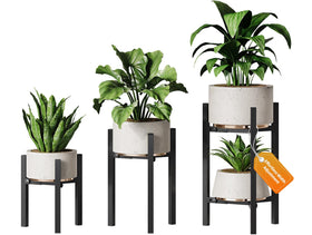 AZADESJET 3-pack plant stand indoor adjustable tall showcases multiple pots
