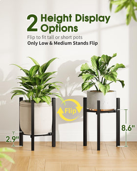 AZADESJET 3-pack plant stand indoor mid-height reversible design for layered display