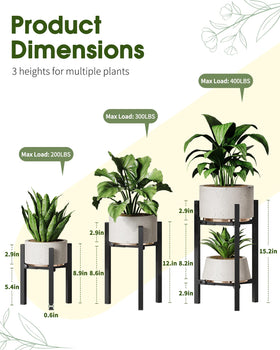 AZADESJET 3-pack plant stand indoor wide 8-12 inches fits various pots